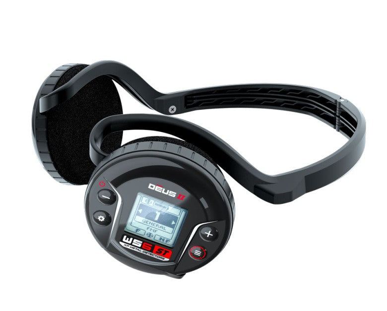 XP Metal Detector Black wireless headphones with digital display 