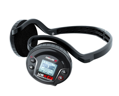 XP Metal Detector Black wireless headphones with digital display 