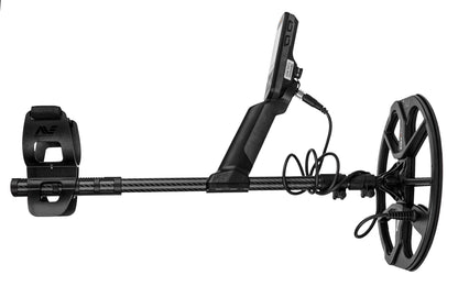 Minelab Equinox 900 metal detector full view with carbon fibre shaft